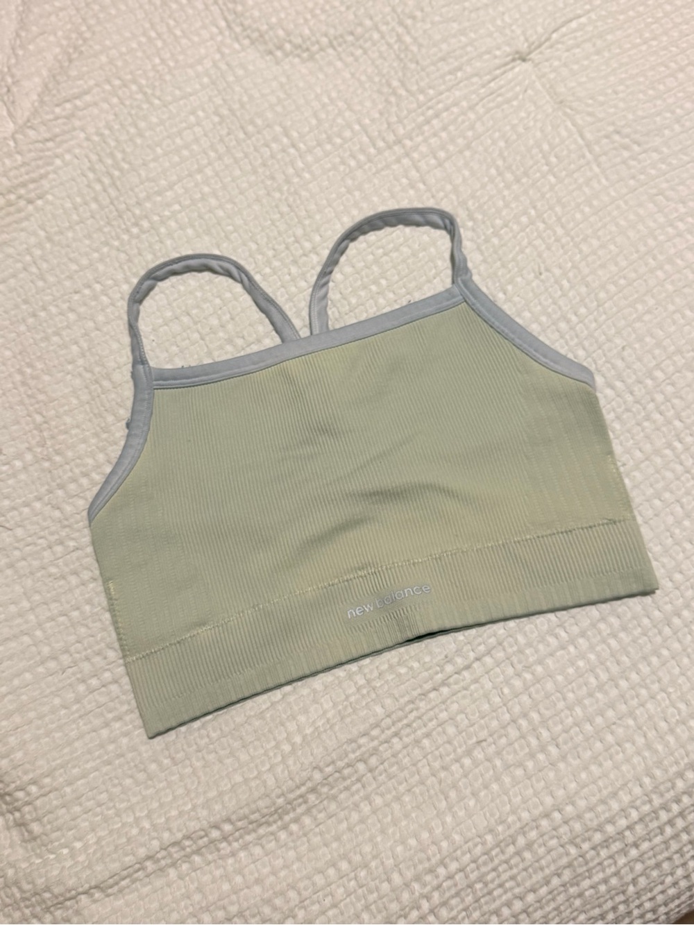 New Balance Sea Green Ribbed Sports Bra